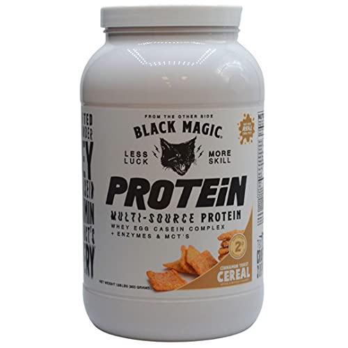 Black Magic Protein Powder Whey Egg Casein Complex + Enzymes and MCT's Recovery 2lbs Cinnamon Toast Cereal Flavor