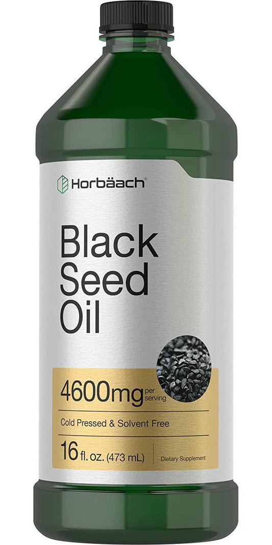 Black Seed Oil | 4600mg | 16 oz | Cold Pressed Nigella Sativa Supplement | Vegetarian, Non-GMO, Gluten Free, and Solvent Free Formula | by Horbaach