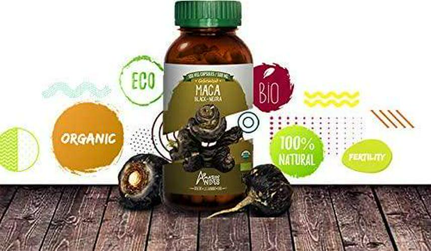 Black maca Root Powder - 100 Pills * 500 mg -100% Vegan Capsules - Organic Supplement - Andes