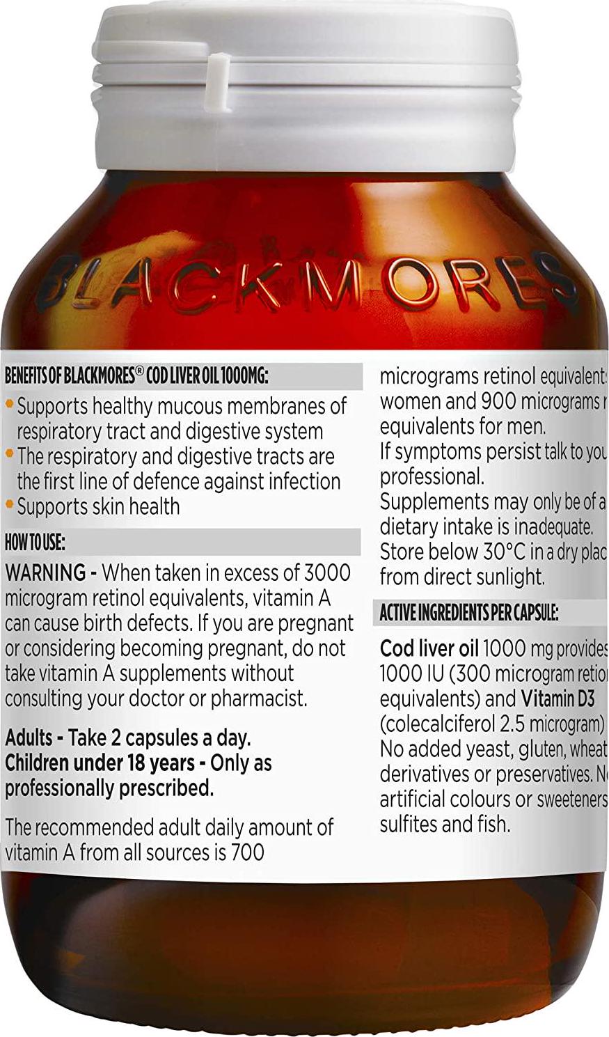 Blackmores Cod Liver Oil 1000mg (80 Capsules)