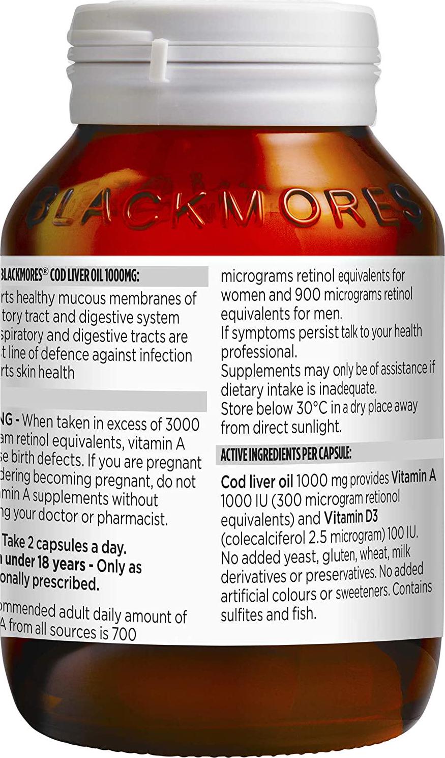 Blackmores Cod Liver Oil 1000mg (80 Capsules)
