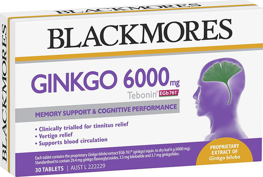 Blackmores Ginkgo 6000mg Tebonin (30 Tablets)