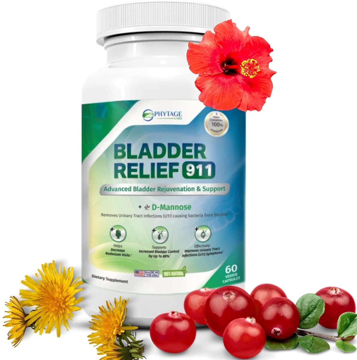 Bladder Relief 911 Detoxifying Strength - Provides Support and Flush Impurities, 60 Veggie Capsules
