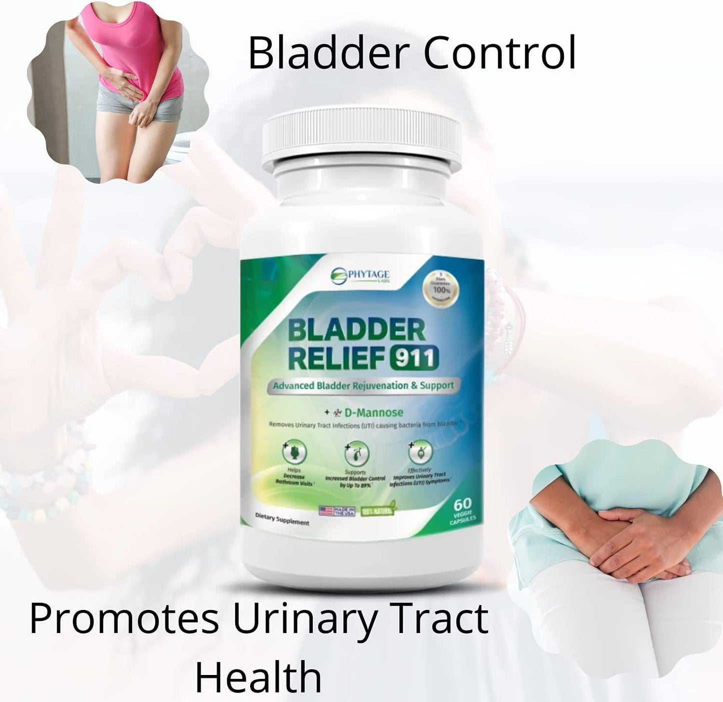 Bladder Relief 911 Detoxifying Strength - Provides Support and Flush Impurities, 60 Veggie Capsules