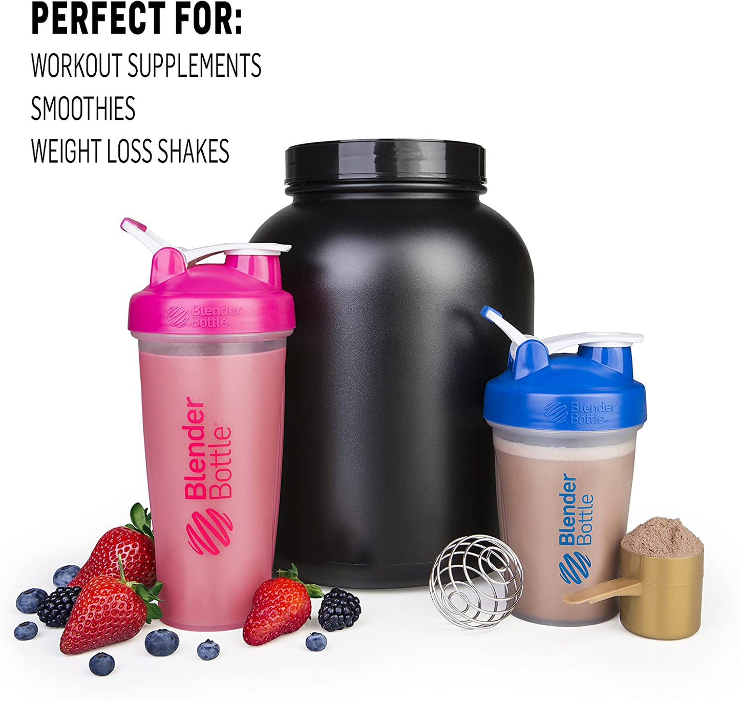 BlenderBottle Classic Shaker Bottle Perfect for Protein Shakes and Pre Workout, Colors May Vary, 28 Ounce (Pack of 2)