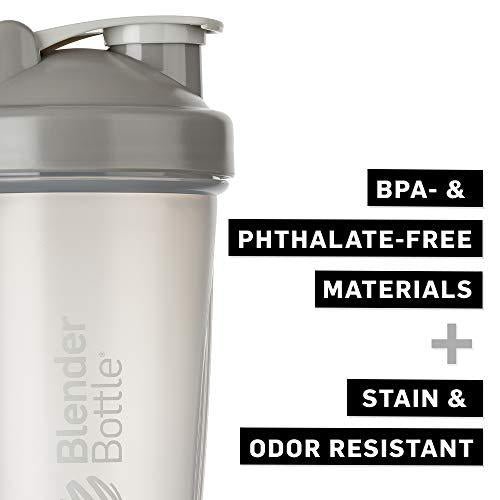 BlenderBottle Classic Loop Top Shaker Bottle, 28-Ounce, Pebble Grey and Classic Loop Top Shaker Bottle, 20-Ounce, Coral/Coral