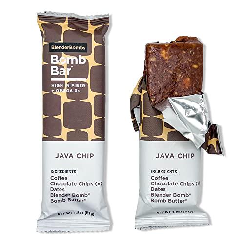 Blender Bombs Bomb Bar: Java Chip Case (9 Bars), Plant-Based Nutrition Bar