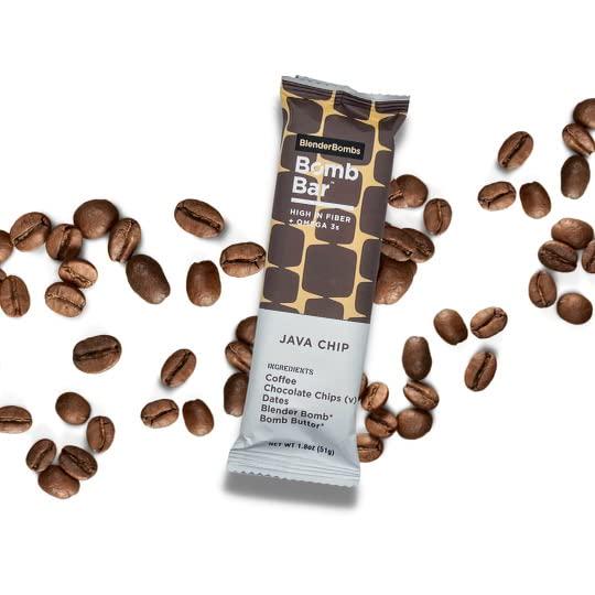 Blender Bombs Bomb Bar: Java Chip Case (9 Bars), Plant-Based Nutrition Bar