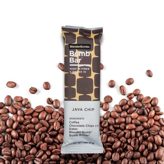 Blender Bombs Bomb Bar: Java Chip Case (9 Bars), Plant-Based Nutrition Bar