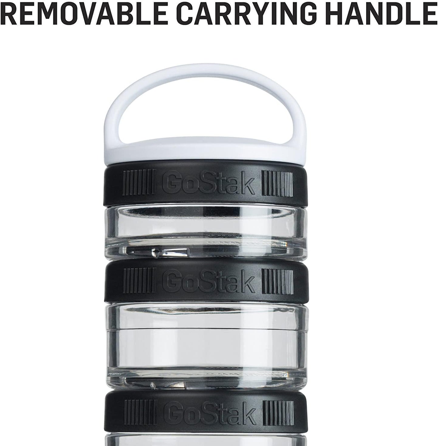 Blender Bottle 4-Piece GoStak Twist n&#039; Lock Storage Jars Starter Pack, White