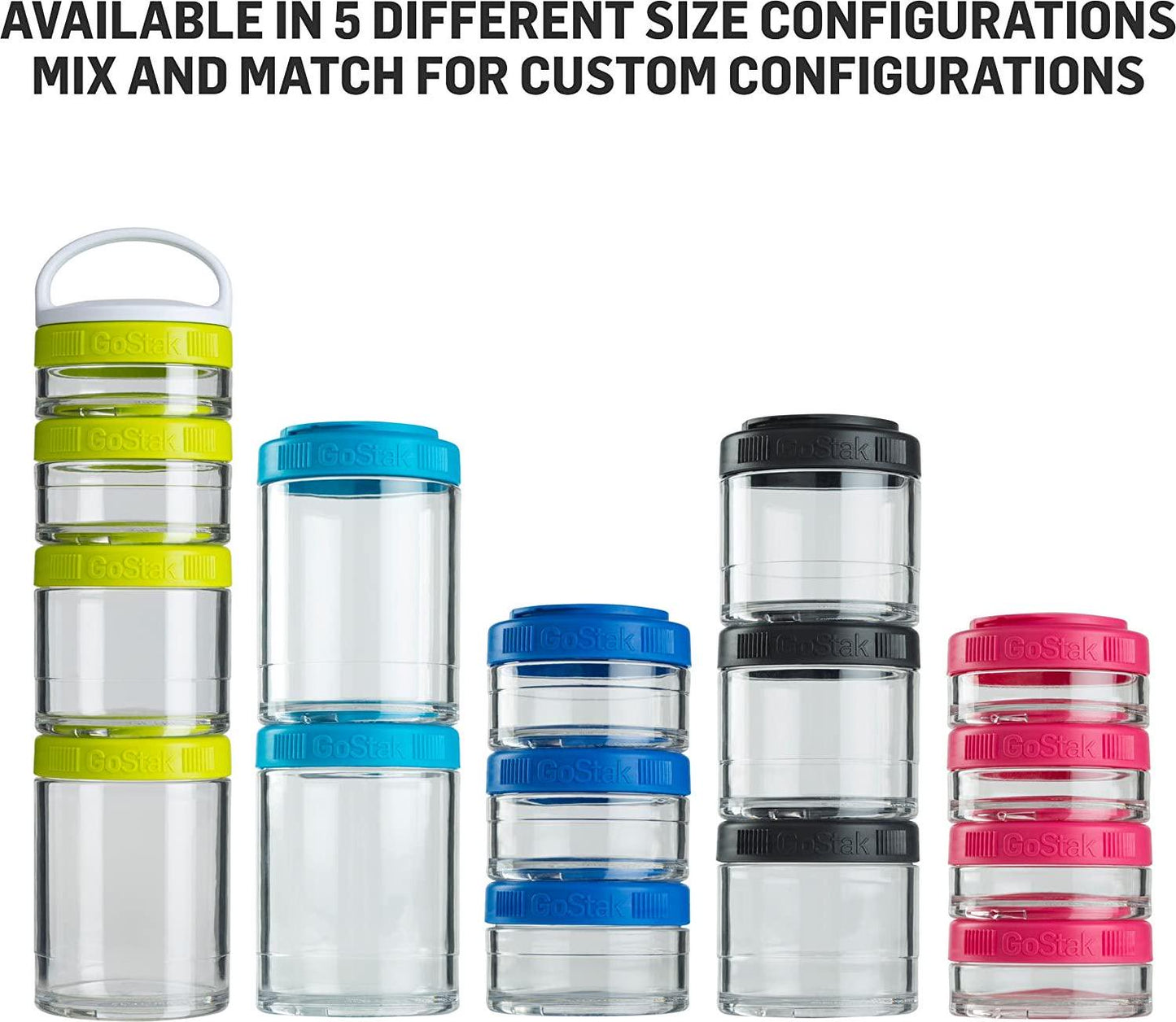 Blender Bottle 4-Piece GoStak Twist n&#039; Lock Storage Jars Starter Pack, White