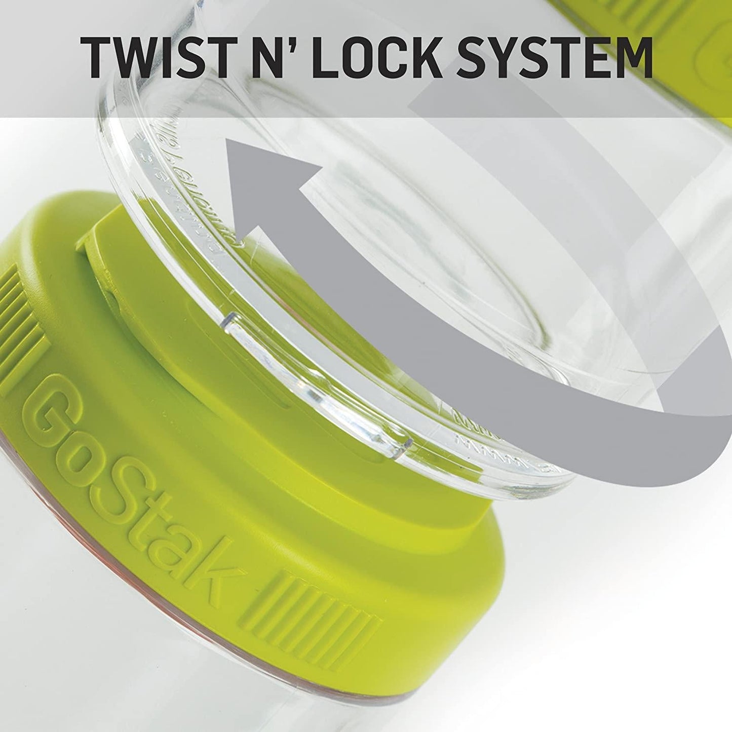 Blender Bottle 4-Piece GoStak Twist n&#039; Lock Storage Jars Starter Pack, White