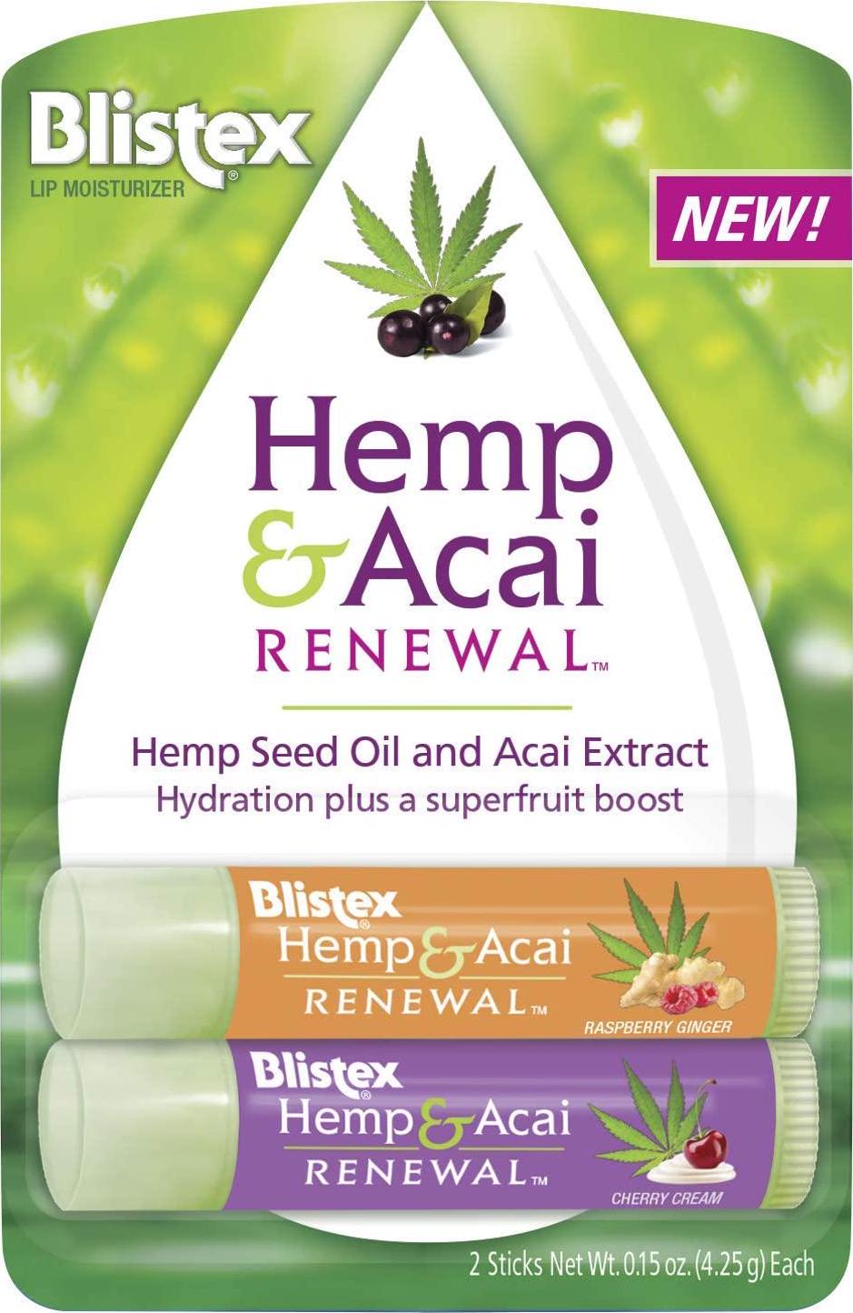 Blistex Hemp and Acai Renewal, 2 count
