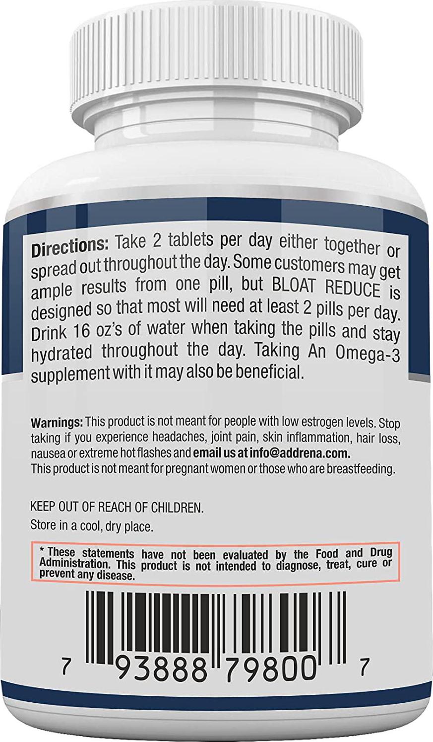 Bloat-Reduce- Best Bloating Pills Vitamin Supplement for Belly, Stomach, Tummy, Face, and Chest Bloat Caused by Water Retention and Excess Fluids