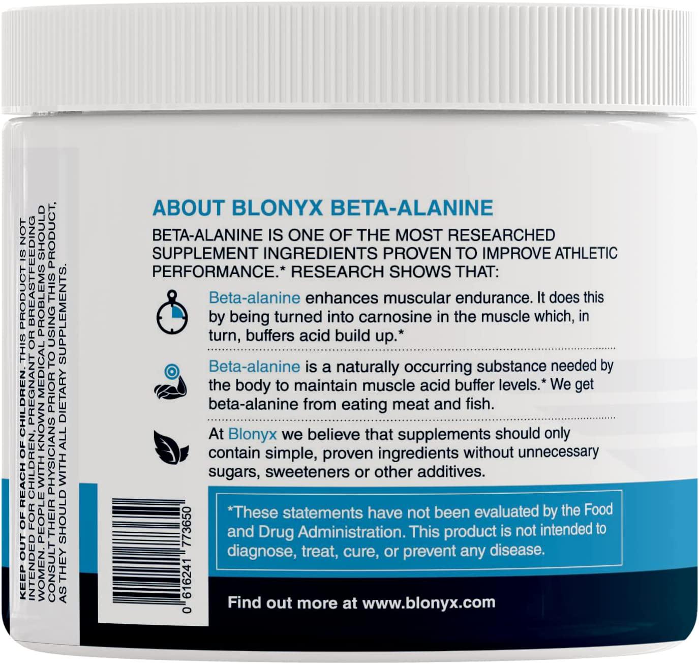 Blonyx Beta Alanine - Promotes Endurance Performance and Work Capacity - 30-Day Supply