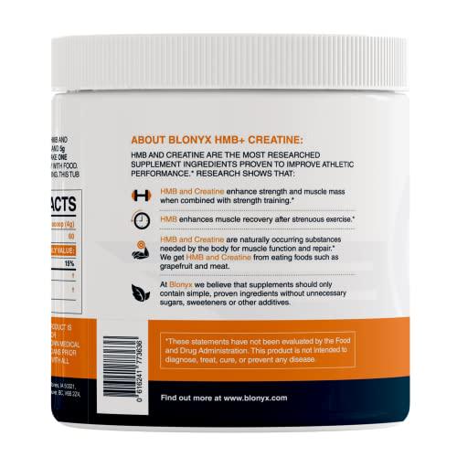 Blonyx HMB + Creatine - Improves Strength, Power, Lean Body Mass, Recovery - 30-Day Supply