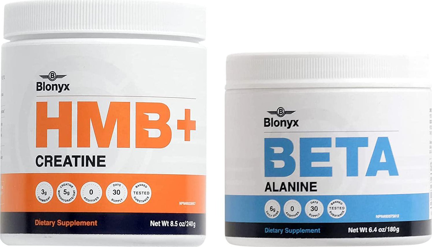 Blonyx Strength and Endurance Bundle, for High Intensity Training, HMB+ Creatine and Beta Alanine, 30 Day Supply