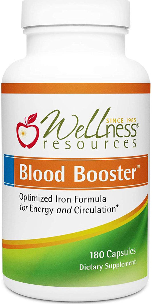 Blood Booster - Iron Bisglycinate (25mg), MethylFolate, Coenzyme B12 for Enhanced Absorption (180 Capsules)