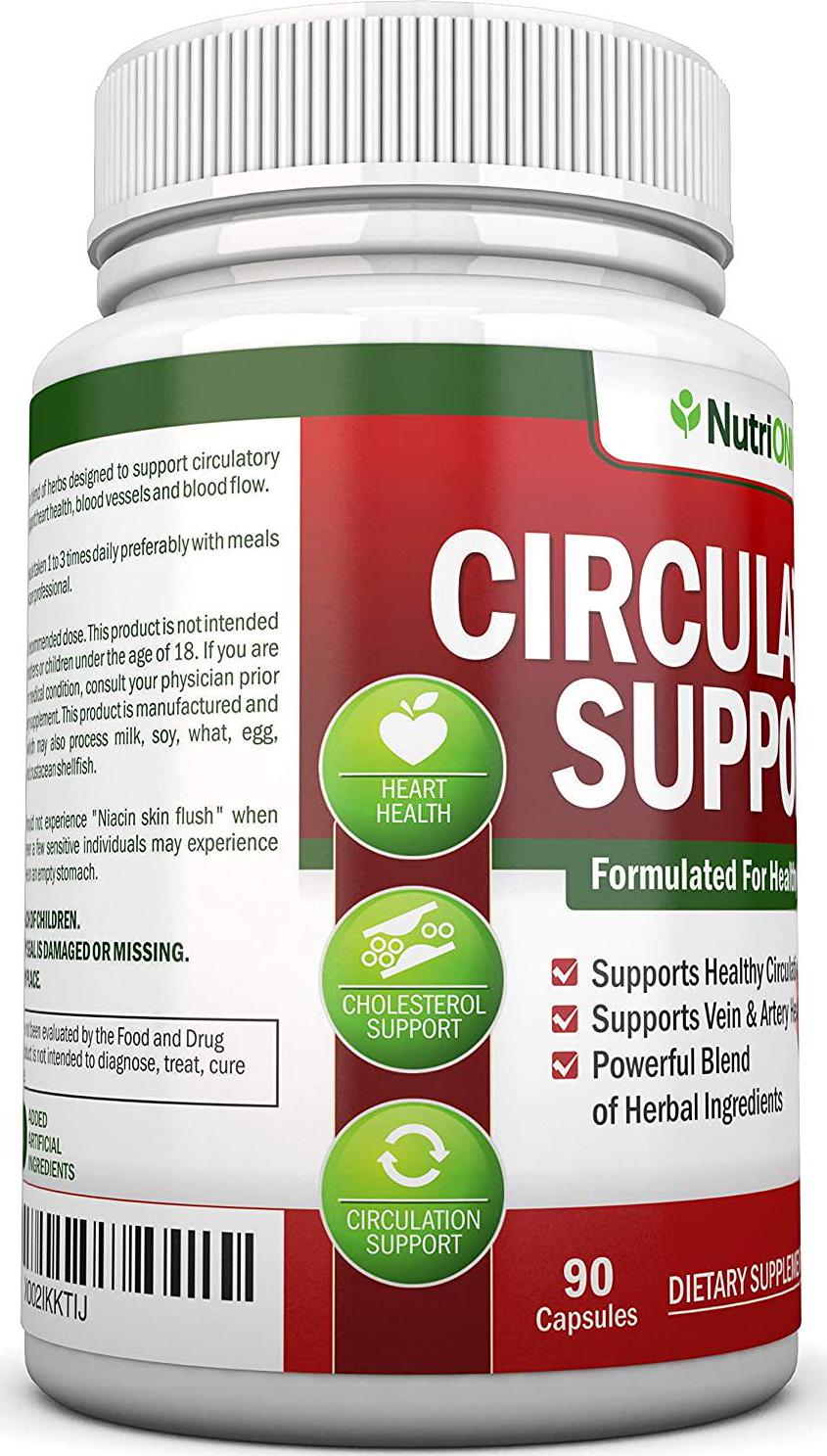 Blood Circulation Support - All Herbal Supplement for Healthy Blood Flow, Arteries and Veins - Promotes Leg Comfort - with Hawthorn, Niacin, L-Arginine, Butcher’s Broom, Cayenne Pepper, Horse Chestnut