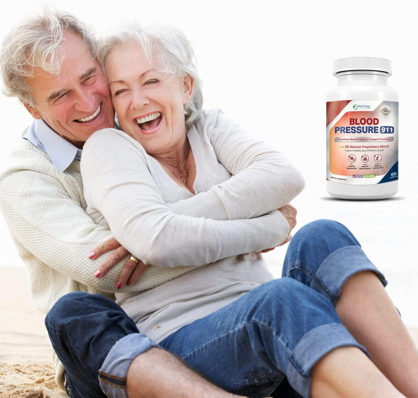 Blood Pressure 911 Support Supplement - PhytAge Labs All Natural Healthy Heart, Cholesterol Level, Cardiovascular Support. 60 Capsules