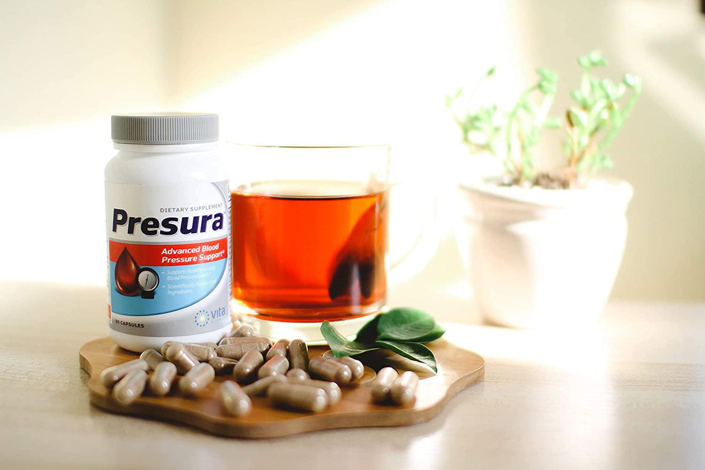 Blood Pressure Support Formula - Naturally Promote Healthy Blood Pressure with Hawthorn Berry, Niacin, Garlic Extract for Healthier Heart, Brain, and Blood Pressure