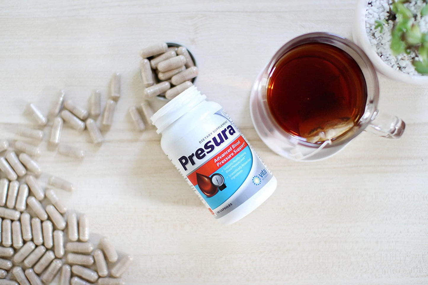 Blood Pressure Support Formula - Naturally Promote Healthy Blood Pressure with Hawthorn Berry, Niacin, Garlic Extract for Healthier Heart, Brain, and Blood Pressure