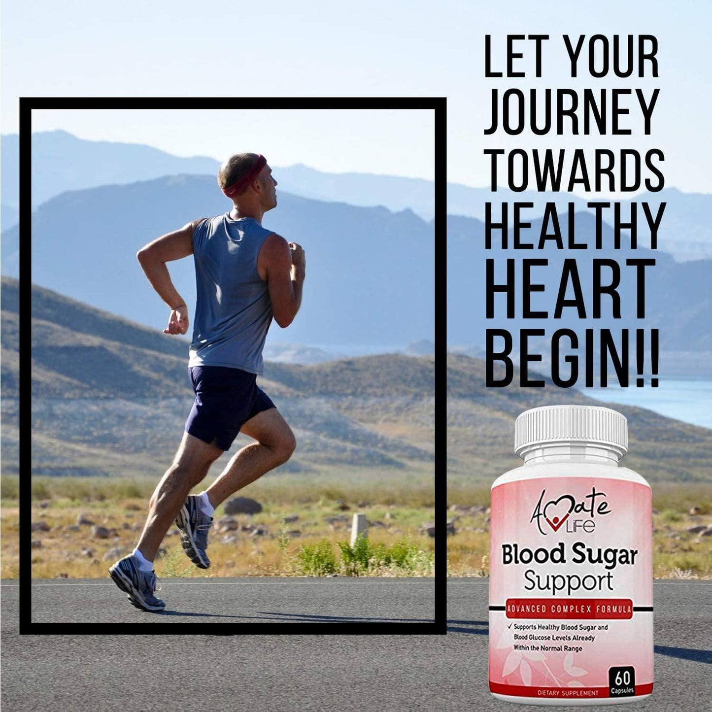 Blood Sugar Support Supplement with Biotin, Cassia Cinnamon, Vitamin C and Vitamin E - Sugar, Glucose, Insulin and Cholesterol Control Pills Supplement - 60 Capsules by Amate Life