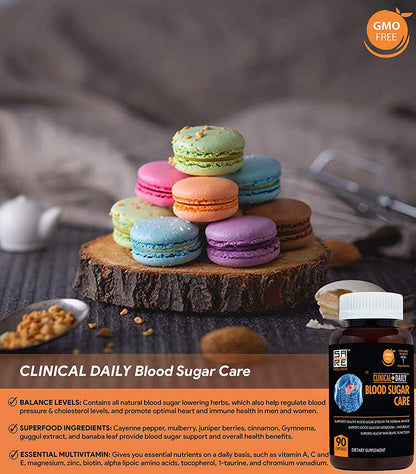 Blood Sugar Support and Glucose Metabolism Diabetes Supplement. Vitamins C B E, Magnesium, Zinc, Biotin, Alpha Lipoic Acid, Cayenne Pepper, Juniper Berries. 90 Bitter Melon Capsules. Clinical Daily