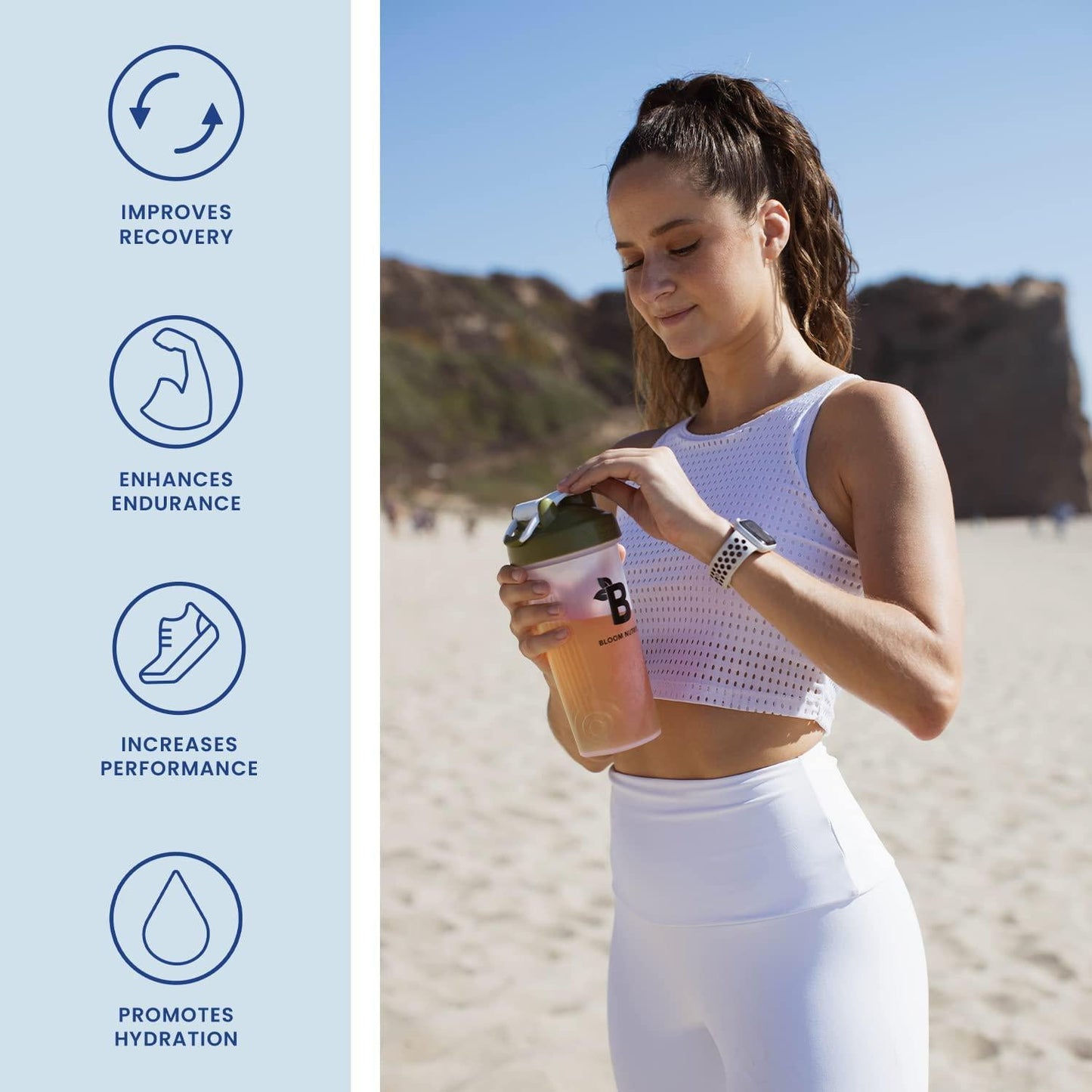 Bloom Nutrition Essential Amino Acids Powder | EAA + BCAA Supplement | Supports Lean Muscle and Hydration | Sugar Free EAAs + BCAAs | Intra + Post Workout Recovery and Energy (Rainbow Ice)