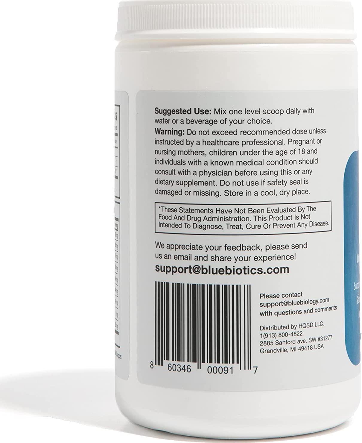 BlueBiology Collagen Powder - Hydrolyzed (Enhanced Absorption) Marine Collagen - Sports Recovery, Hair Growth - 11g Natural Protein - Skin, Nails, and Joint Health - Keto - No Flavoring