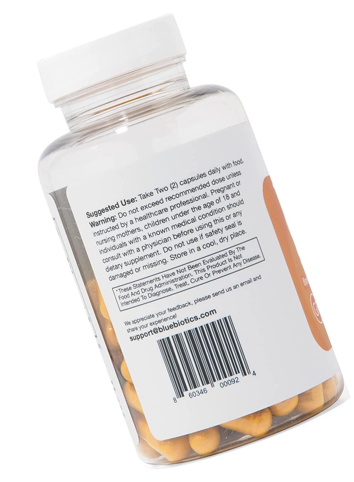 BlueBiology Turmeric Curcumin with Bioperine Extract (Enhanced Absorption) - 95% Curcuminoids - Highest Potency - Gluten Free - Vegan Joint Pain Relief - 60 Capsules