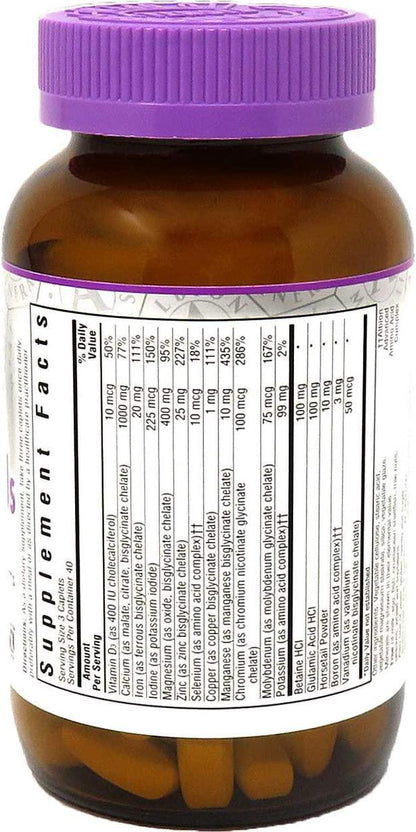 BlueBonnet Albion High Potency Chelated Multiminerals (With Iron) Caplets, 120 Count