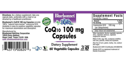 BlueBonnet CoQ-10 Vegetarian Capsules, 100 mg, 60 Count