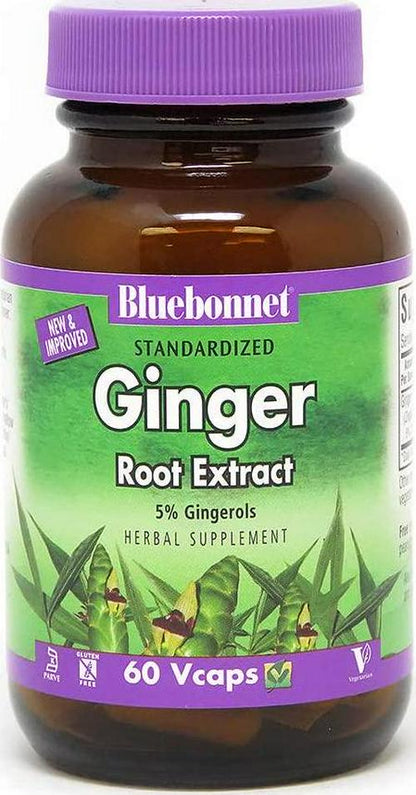 BlueBonnet Ginger Root Extract Supplement, 60 Count