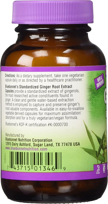 BlueBonnet Ginger Root Extract Supplement, 60 Count