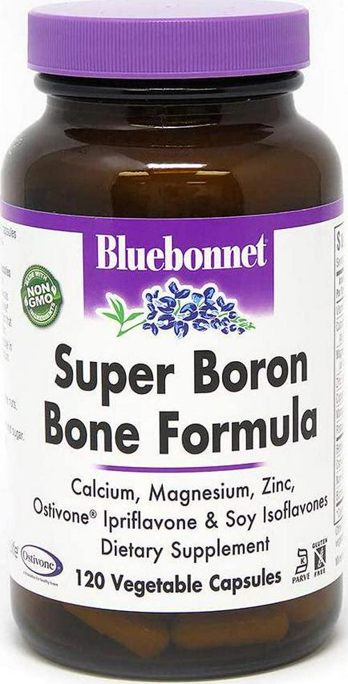 BlueBonnet Super Boron Bone Formula Vegetarian Capsules, 120 Count