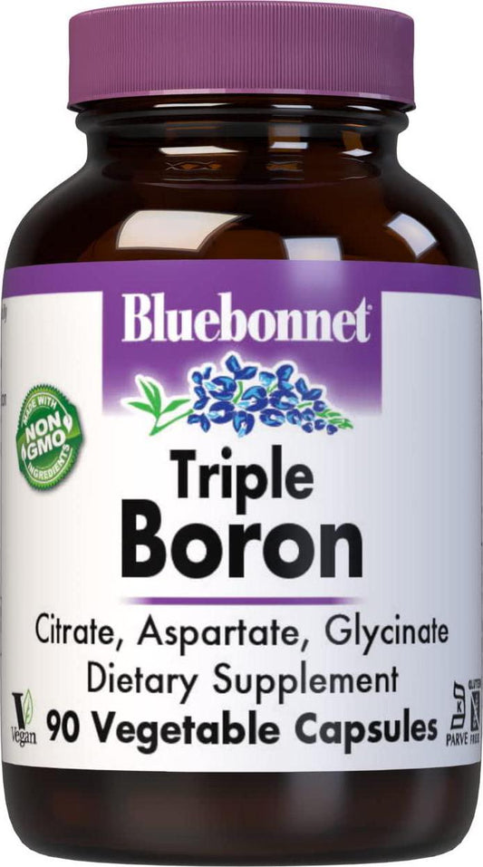 BlueBonnet Triple Boron Vegetarian Capsules, 3 mg, 90 Count