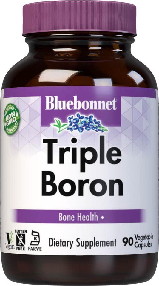 BlueBonnet Triple Boron Vegetarian Capsules, 3 mg, 90 Count