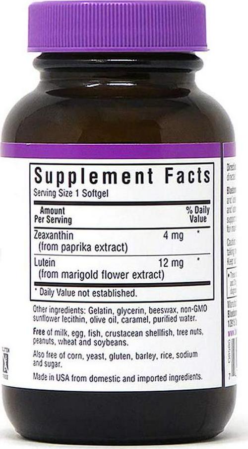 BlueBonnet Zeaxanthin Plus Lutein Softgels, 30 Count