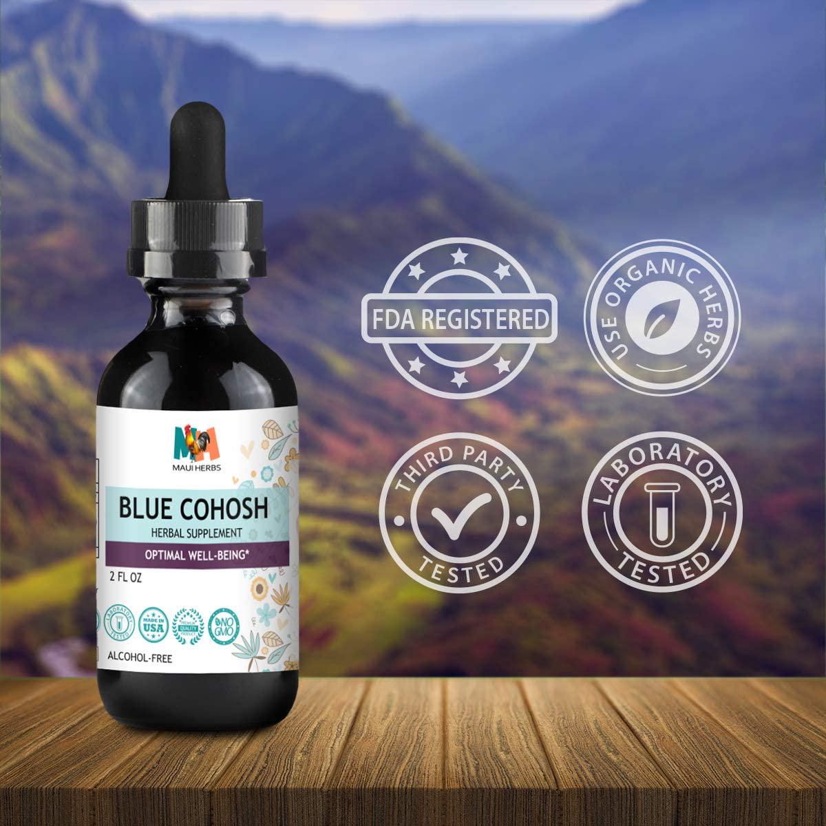 Blue Cohosh Tincture Alcohol-Free Extract, Organic Blue Cohosh Root (Caulophyllum Thalictroides) (2 FL OZ)