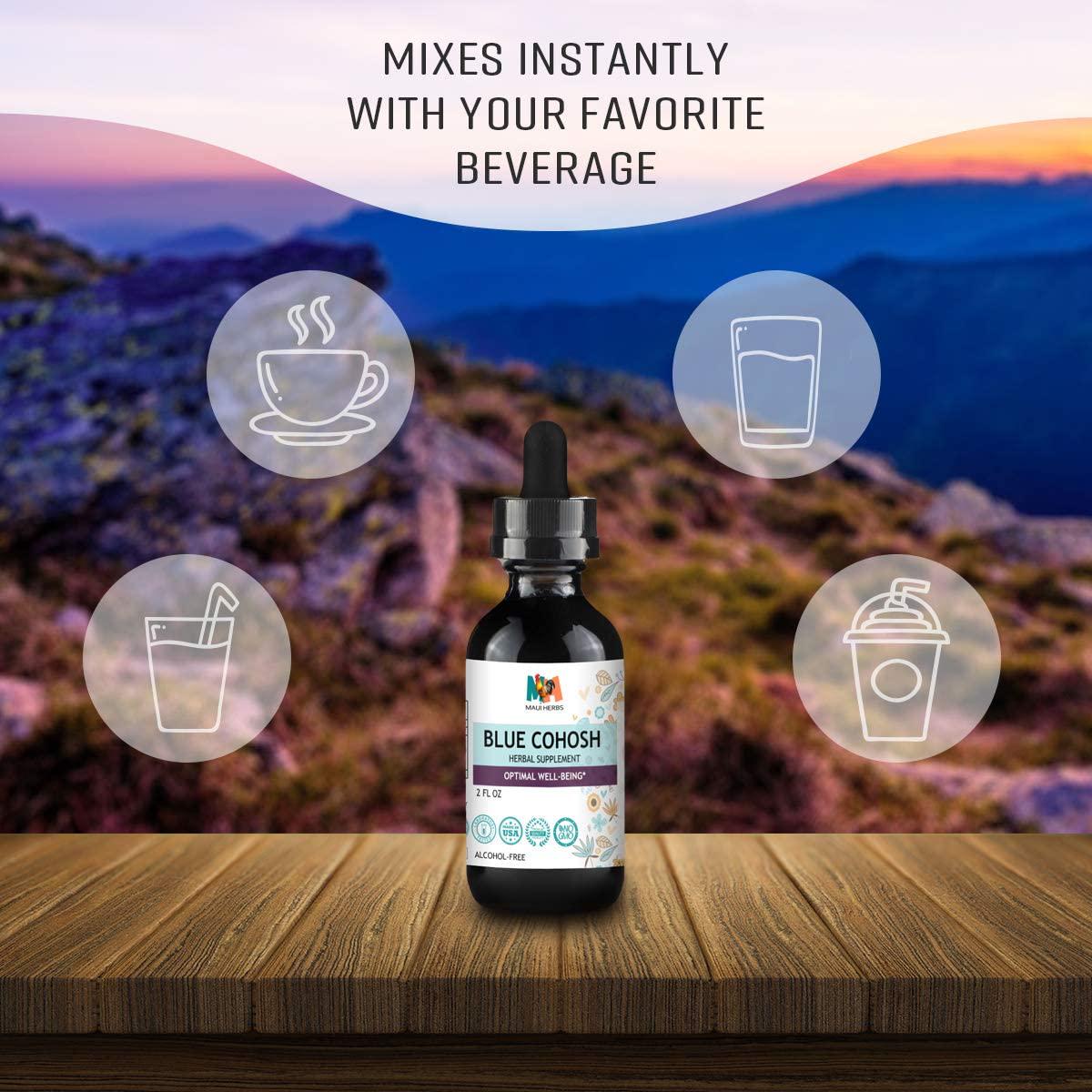 Blue Cohosh Tincture Alcohol-Free Extract, Organic Blue Cohosh Root (Caulophyllum Thalictroides) (2 FL OZ)