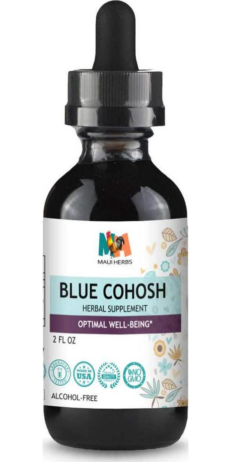 Blue Cohosh Tincture Alcohol-Free Extract, Organic Blue Cohosh Root (Caulophyllum Thalictroides) (2 FL OZ)