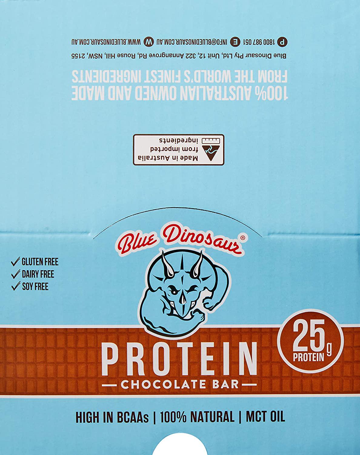 Blue Dinosaur Chocolate Protein Bar, 12 x 60 Grams