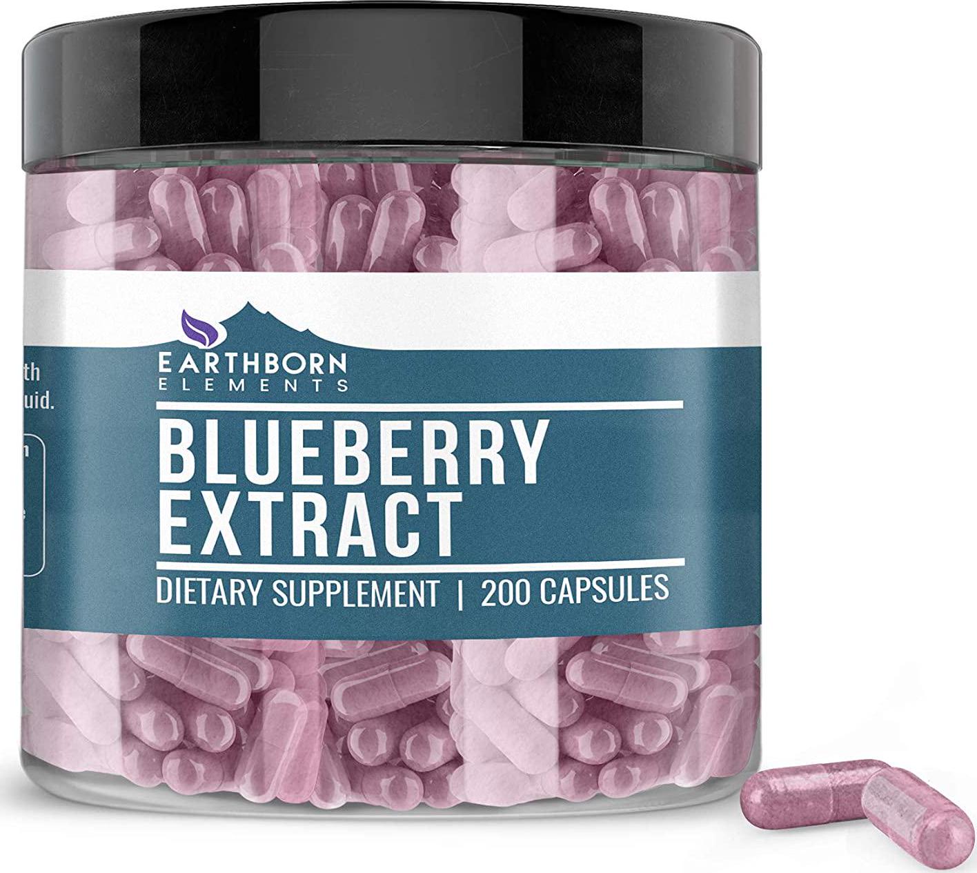 Blueberry 10:1 Extract, 200 Capsules, 500 mg Serving, Naturally Sourced, Non-GMO, Gluten-Free, Potent, No Filler or Additives, Lab-Tested for Purity, Made in USA, Satisfaction Guaranteed