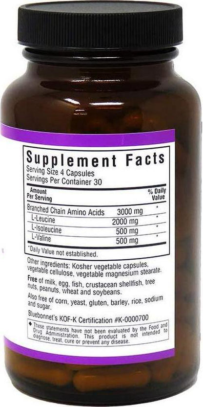 Bluebonnet BCAAS Vitamin Capsules, 120 Count