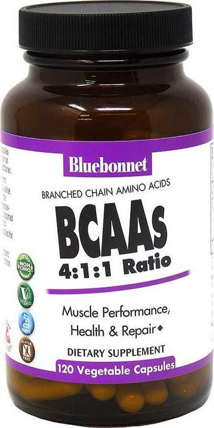 Bluebonnet BCAAS Vitamin Capsules, 120 Count