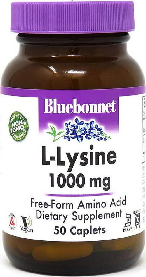 Bluebonnet L-Lysine 1000 mg Caplets, 50 Count