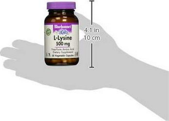 Bluebonnet L-Lysine 500 mg Vitamin Capsules, 50 Count