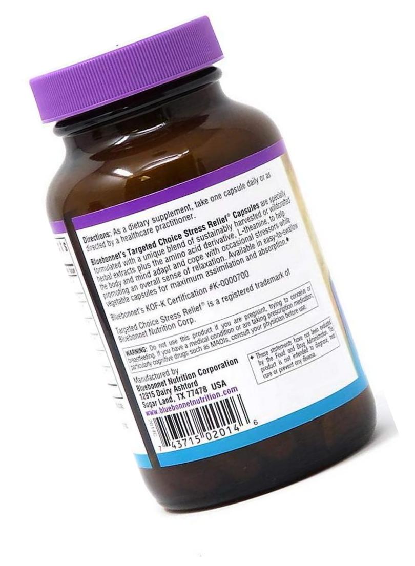 Bluebonnet Nutrition Targeted Choice Stress Relief Herbal Blend, 60 Count