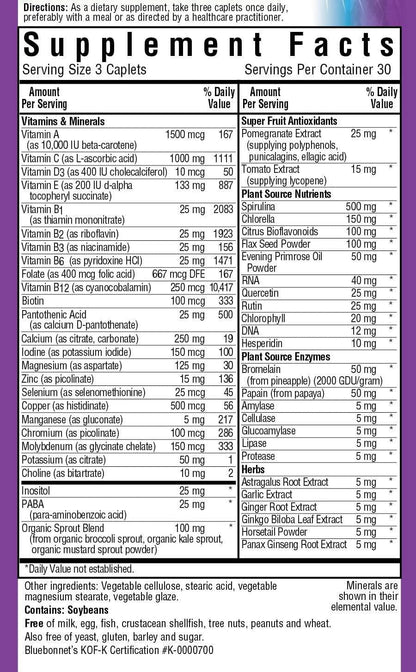 Bluebonnet Nutrition Super Earth Multinutrient Formula (Iron Free)